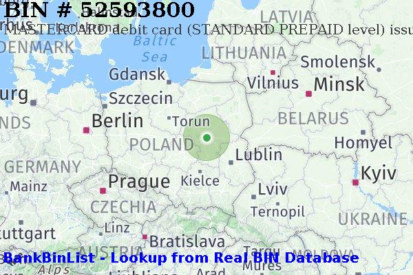BIN 52593800 MASTERCARD debit Poland PL