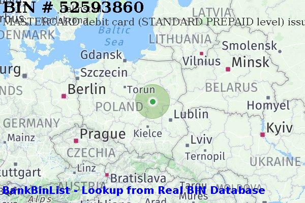 BIN 52593860 MASTERCARD debit Poland PL