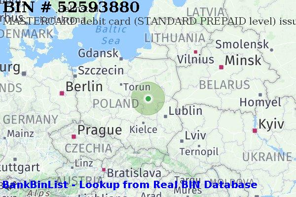 BIN 52593880 MASTERCARD debit Poland PL