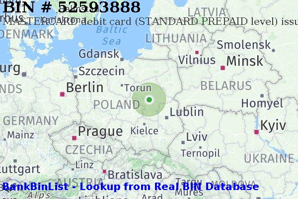 BIN 52593888 MASTERCARD debit Poland PL