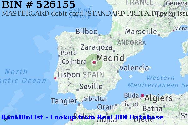 BIN 526155 MASTERCARD debit Spain ES