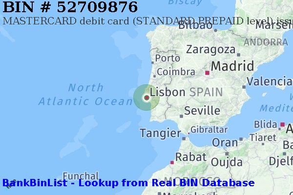 BIN 52709876 MASTERCARD debit Portugal PT