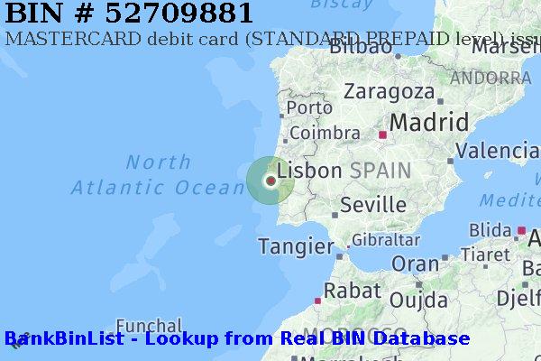 BIN 52709881 MASTERCARD debit Portugal PT