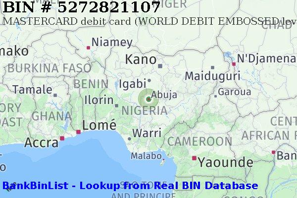 BIN 5272821107 MASTERCARD debit Nigeria NG