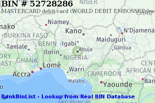 BIN 52728286 MASTERCARD debit Nigeria NG