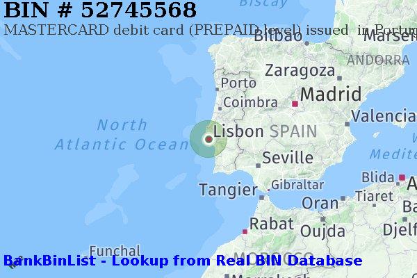 BIN 52745568 MASTERCARD debit Portugal PT