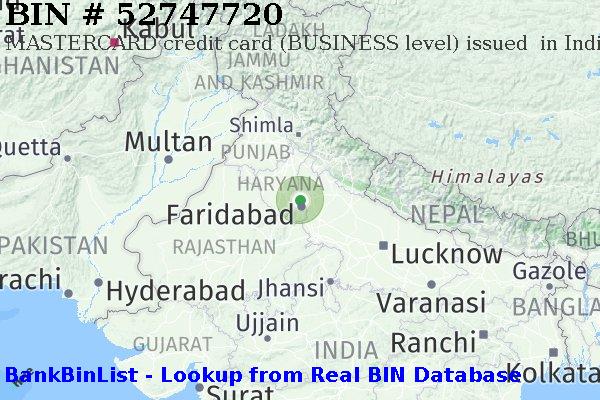 BIN 52747720 MASTERCARD credit India IN