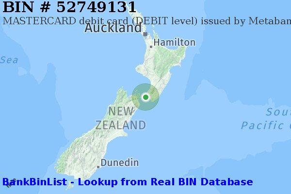 BIN 52749131 MASTERCARD debit New Zealand NZ