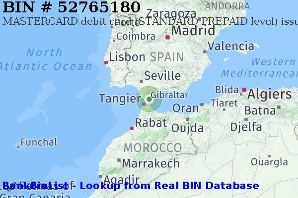 BIN 52765180 MASTERCARD debit Gibraltar GI
