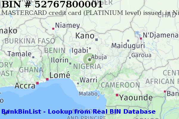BIN 52767800001 MASTERCARD credit Nigeria NG