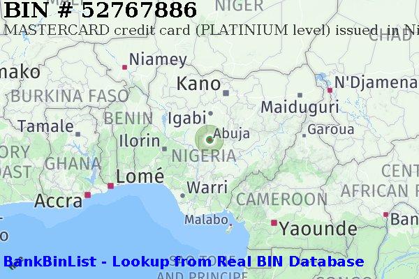 BIN 52767886 MASTERCARD credit Nigeria NG
