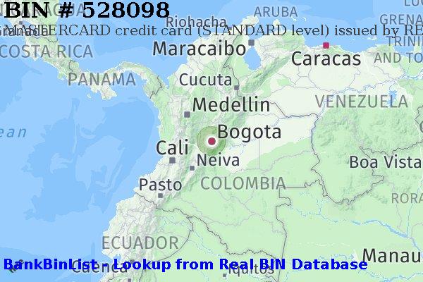 BIN 528098 MASTERCARD credit Colombia CO