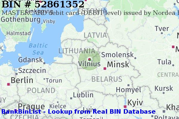 BIN 52861352 MASTERCARD debit Lithuania LT