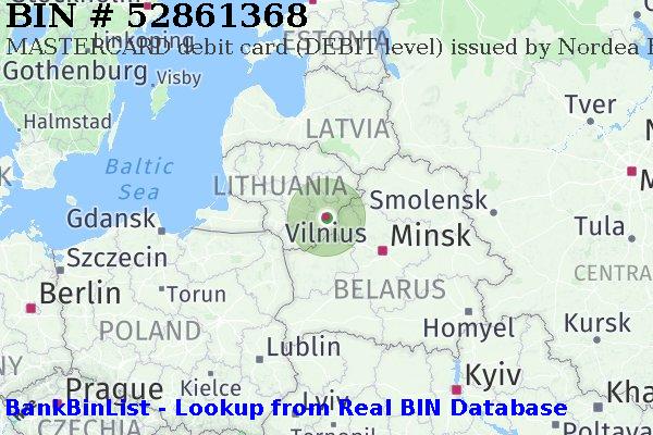 BIN 52861368 MASTERCARD debit Lithuania LT