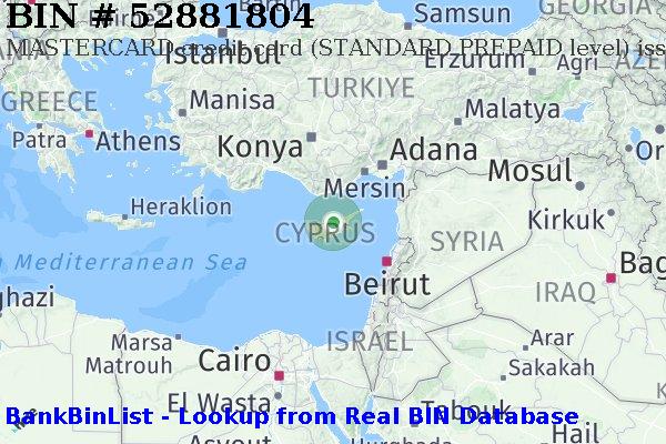 BIN 52881804 MASTERCARD credit Cyprus CY