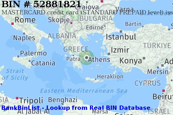 BIN 52881821 MASTERCARD credit Greece GR
