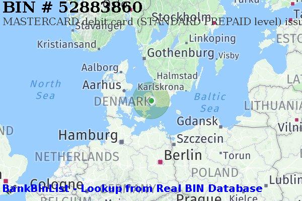 BIN 52883860 MASTERCARD debit Denmark DK