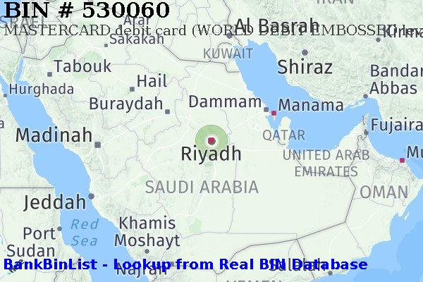 BIN 530060 MASTERCARD debit Saudi Arabia SA