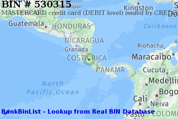 BIN 530315 MASTERCARD credit Costa Rica CR