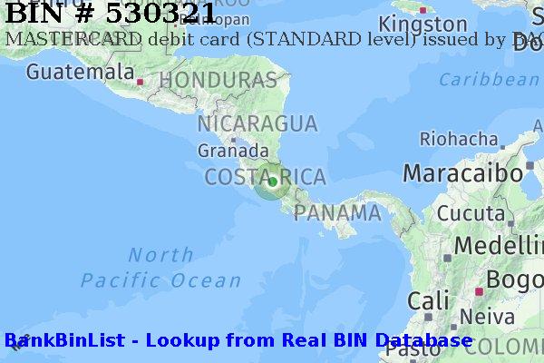 BIN 530321 MASTERCARD debit Costa Rica CR