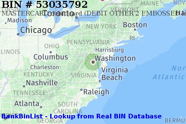BIN 53035792 MASTERCARD debit United States US
