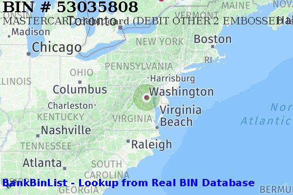 BIN 53035808 MASTERCARD debit United States US