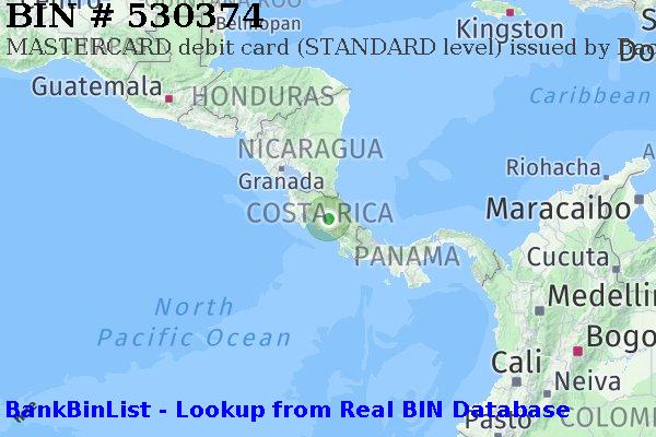 BIN 530374 MASTERCARD debit Costa Rica CR