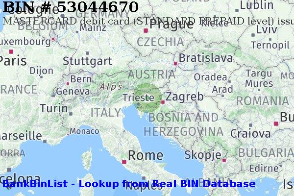 BIN 53044670 MASTERCARD debit Slovenia SI