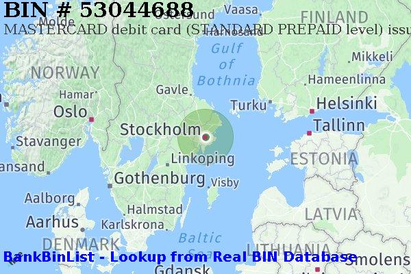 BIN 53044688 MASTERCARD debit Sweden SE