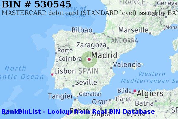 BIN 530545 MASTERCARD debit Spain ES