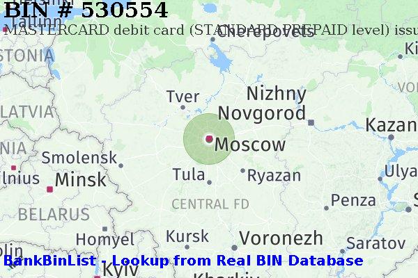 BIN 530554 MASTERCARD debit Russian Federation RU