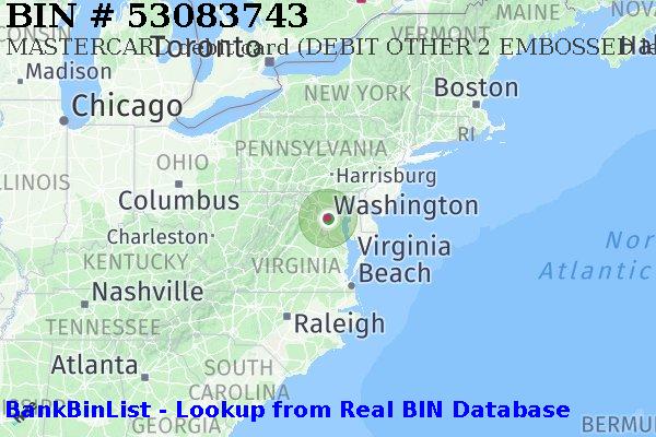BIN 53083743 MASTERCARD debit United States US