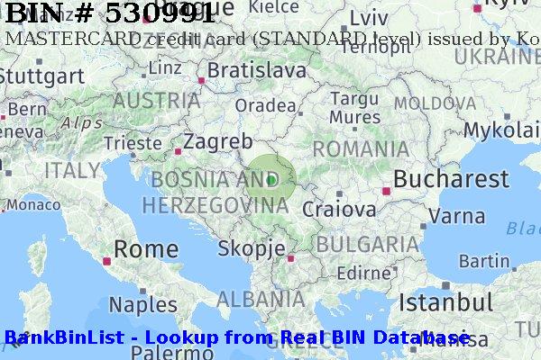 BIN 530991 MASTERCARD credit Serbia RS