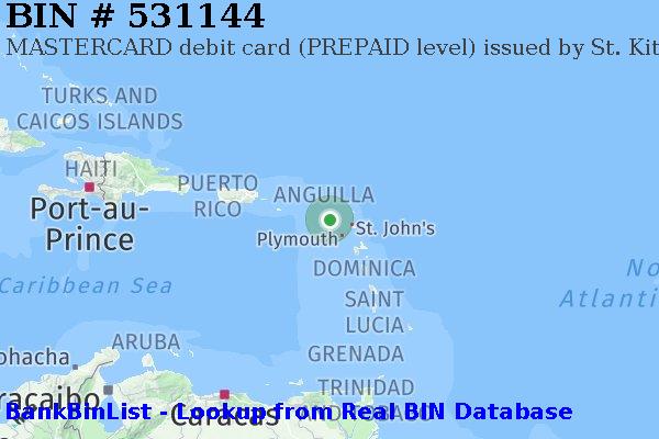 BIN 531144 MASTERCARD debit Saint Kitts and Nevis KN
