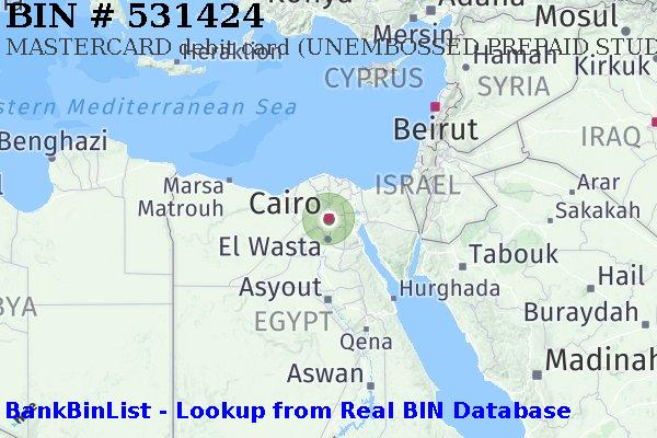 BIN 531424 MASTERCARD debit Egypt EG