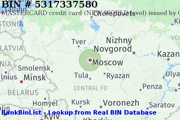 BIN 5317337580 MASTERCARD credit Russian Federation RU