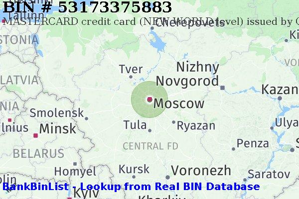 BIN 53173375883 MASTERCARD credit Russian Federation RU