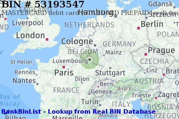 BIN 53193547 MASTERCARD debit Luxembourg LU