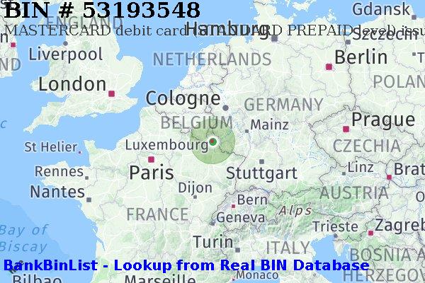 BIN 53193548 MASTERCARD debit Luxembourg LU