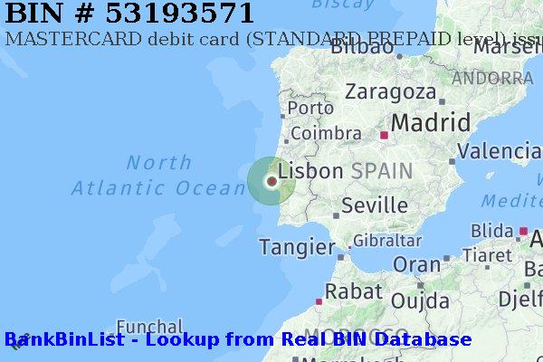 BIN 53193571 MASTERCARD debit Portugal PT