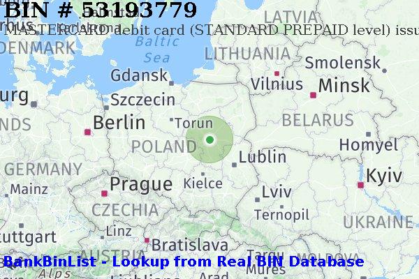 BIN 53193779 MASTERCARD debit Poland PL