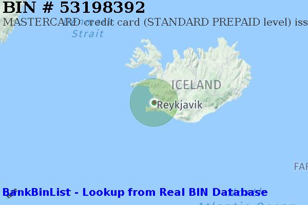 BIN 53198392 MASTERCARD credit Iceland IS