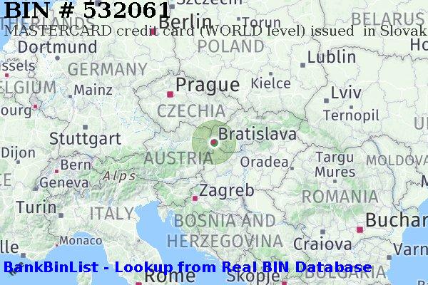 BIN 532061 MASTERCARD credit Slovakia (Slovak Republic) SK
