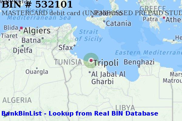 BIN 532101 MASTERCARD debit Libya LY