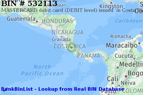 BIN 532113 MASTERCARD debit Costa Rica CR