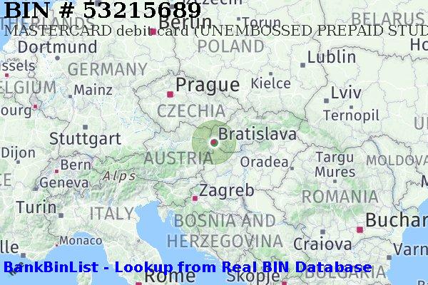 BIN 53215689 MASTERCARD debit Slovakia (Slovak Republic) SK