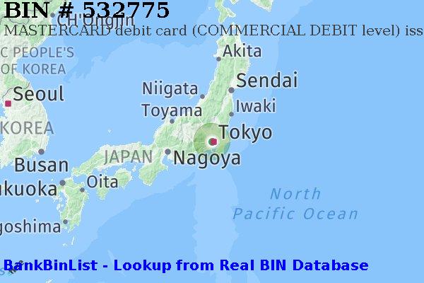 BIN 532775 MASTERCARD debit Japan JP