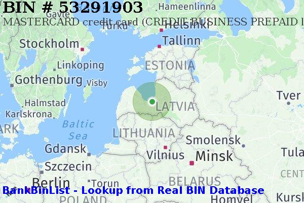 BIN 53291903 MASTERCARD debit Latvia LV
