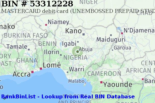 BIN 53312228 MASTERCARD debit Nigeria NG