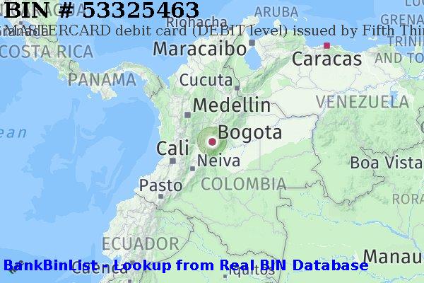 BIN 53325463 MASTERCARD debit Colombia CO